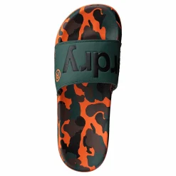 Superdry Aop Beach Slide Khaki/black/orange Svart Sale