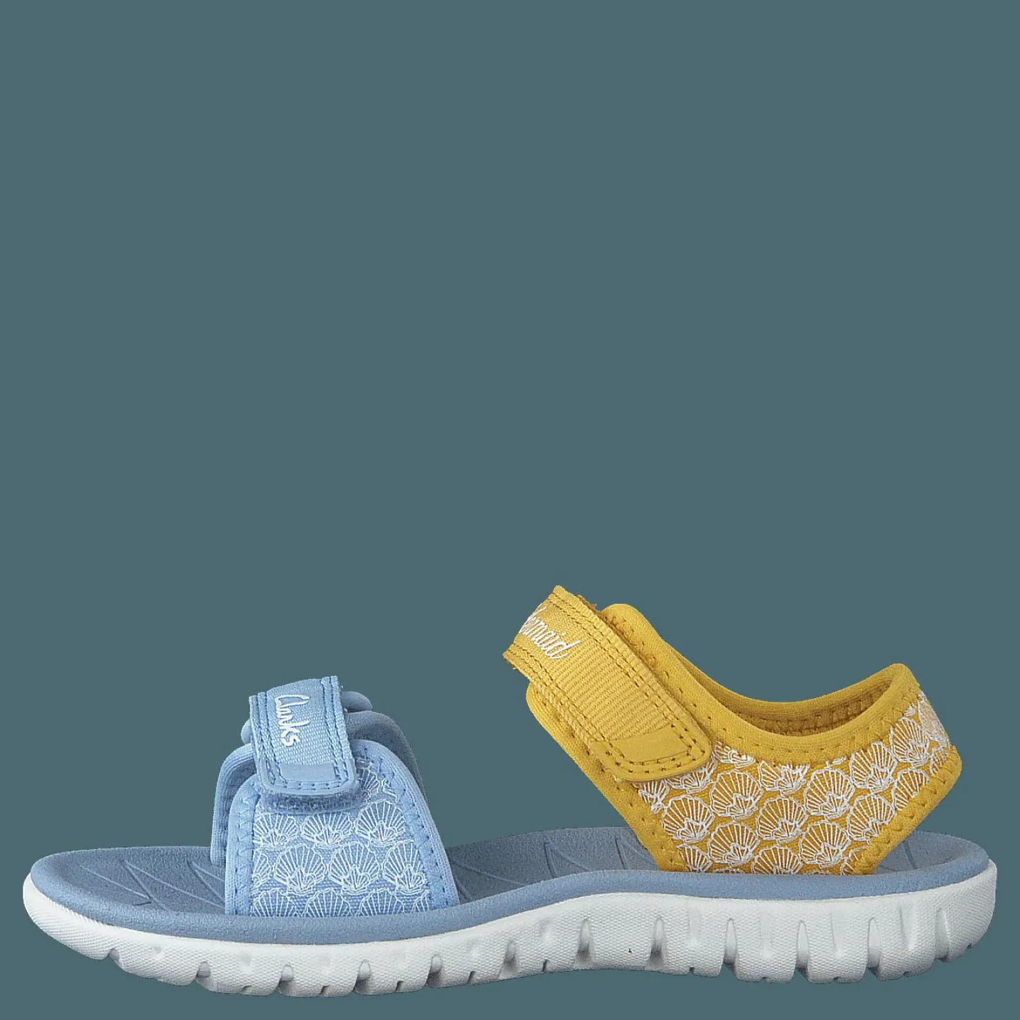 Clarks Surfing Sea T Yellow Interest Blå Clearance
