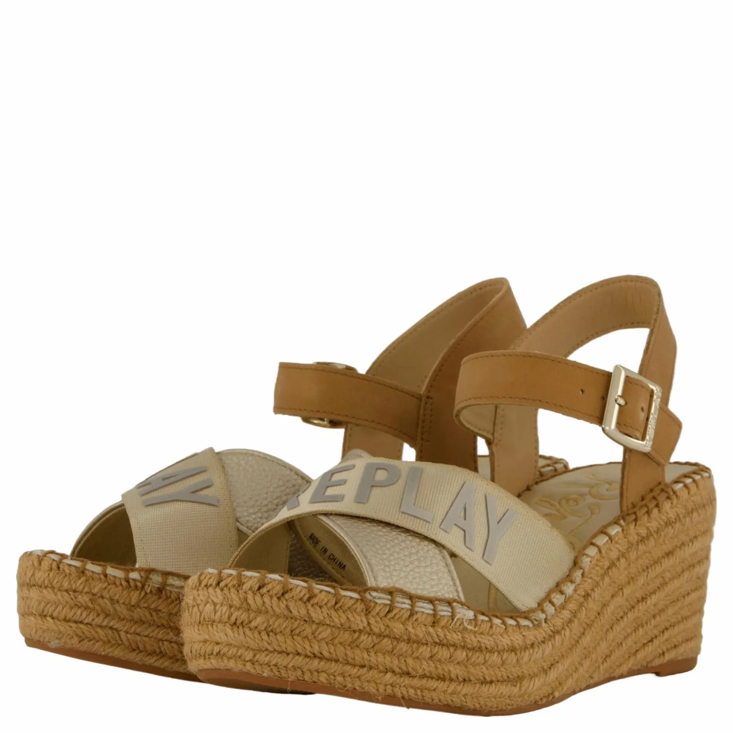 Replay Susan Cross Espadrille Platin Beige Clearance