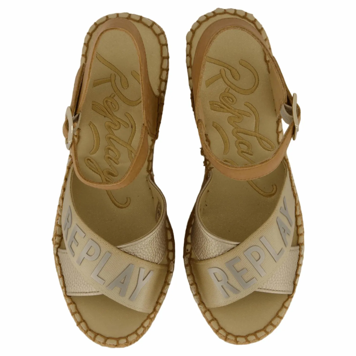 Replay Susan Cross Espadrille Platin Beige Clearance