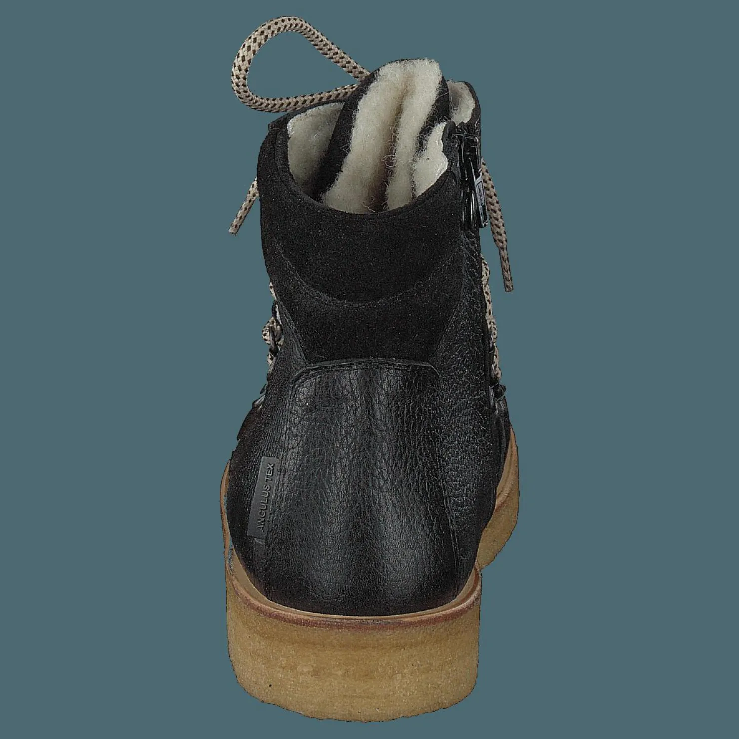 Angulus Tex-boot With Laces And Zipper Black Svart New