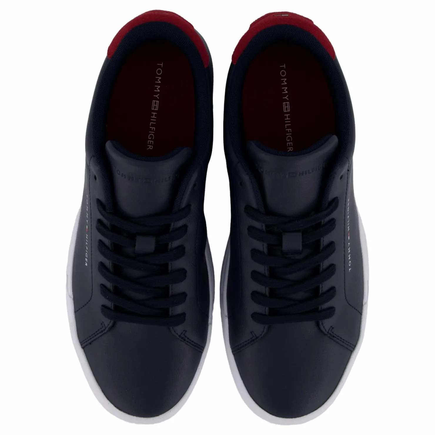 Tommy Hilfiger Th Court Leather Grain Ess Desert Sky Svart Hot