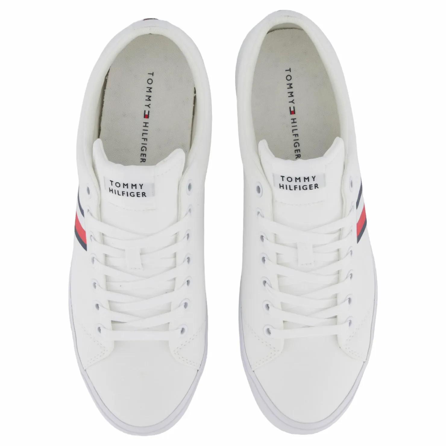 Tommy Hilfiger Th Hi Vulc Low Core Stripes Me White Vit Outlet