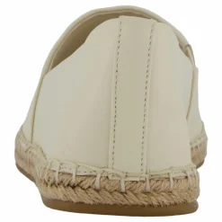 Tommy Hilfiger Th Logo Leather Espadrille Beige New