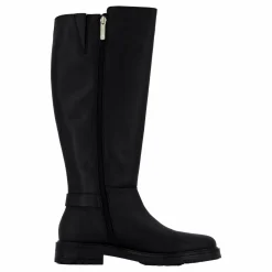 Tommy Hilfiger Th Logo Leather Long Boot Black Svart New