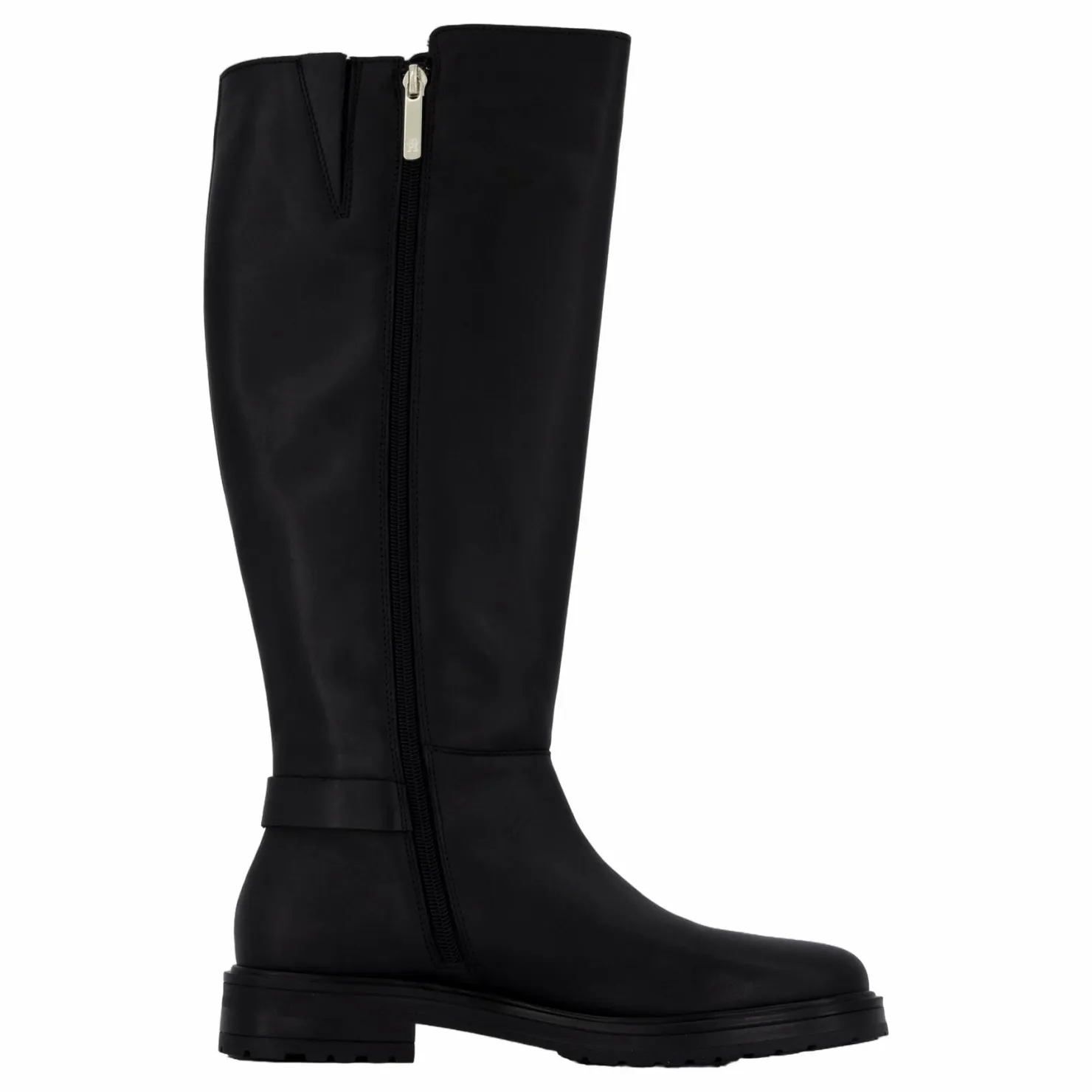Tommy Hilfiger Th Logo Leather Long Boot Black Svart New