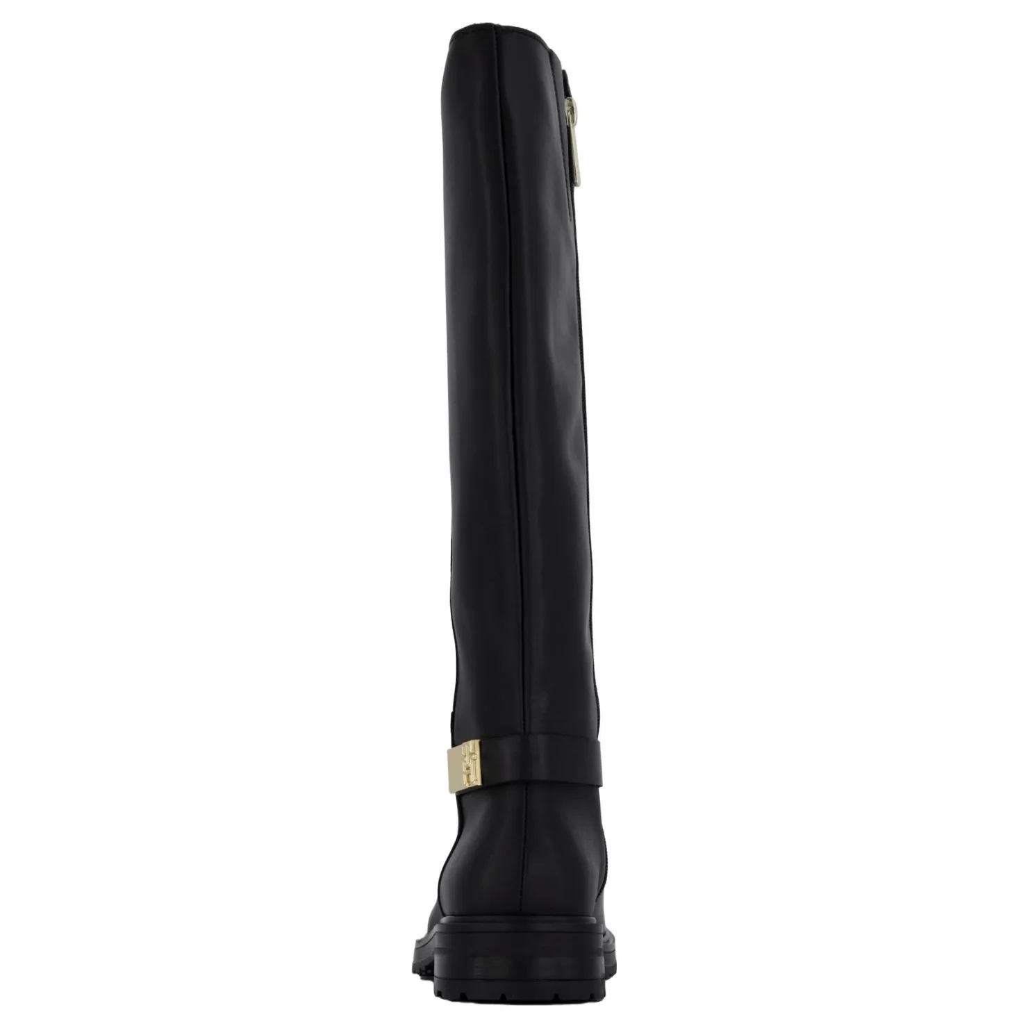 Tommy Hilfiger Th Logo Leather Long Boot Black Svart New