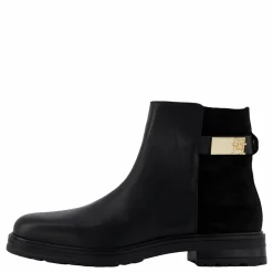 Tommy Hilfiger Th Logo Leather Mix Chelsea Black Svart Hot