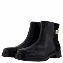 Tommy Hilfiger Th Logo Leather Mix Chelsea Black Svart Hot