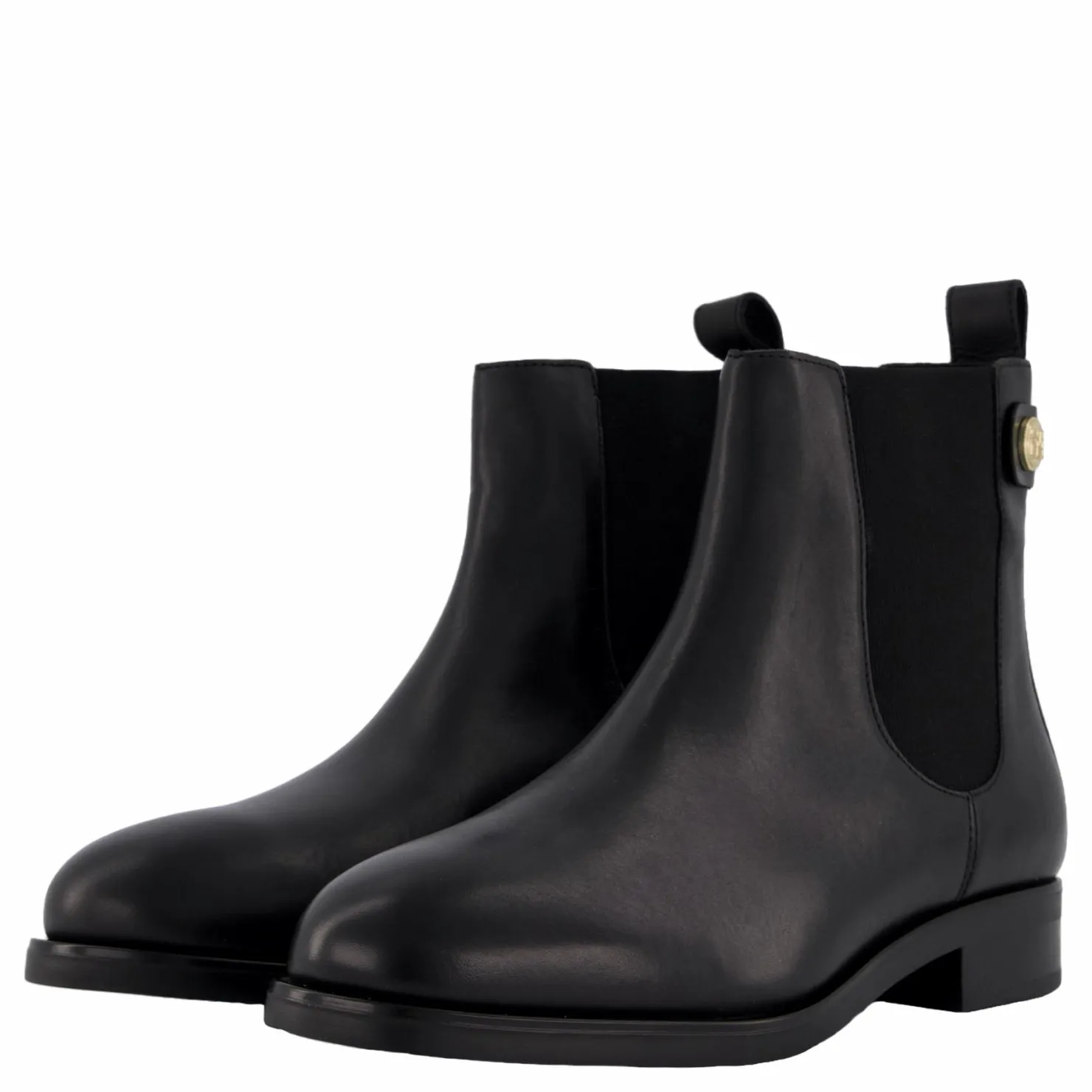 Tommy Hilfiger Th Stud Leather Low Chelsea Black Svart Discount