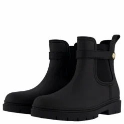 Tommy Hilfiger Th Stud Rubberised Rainboot Black Svart