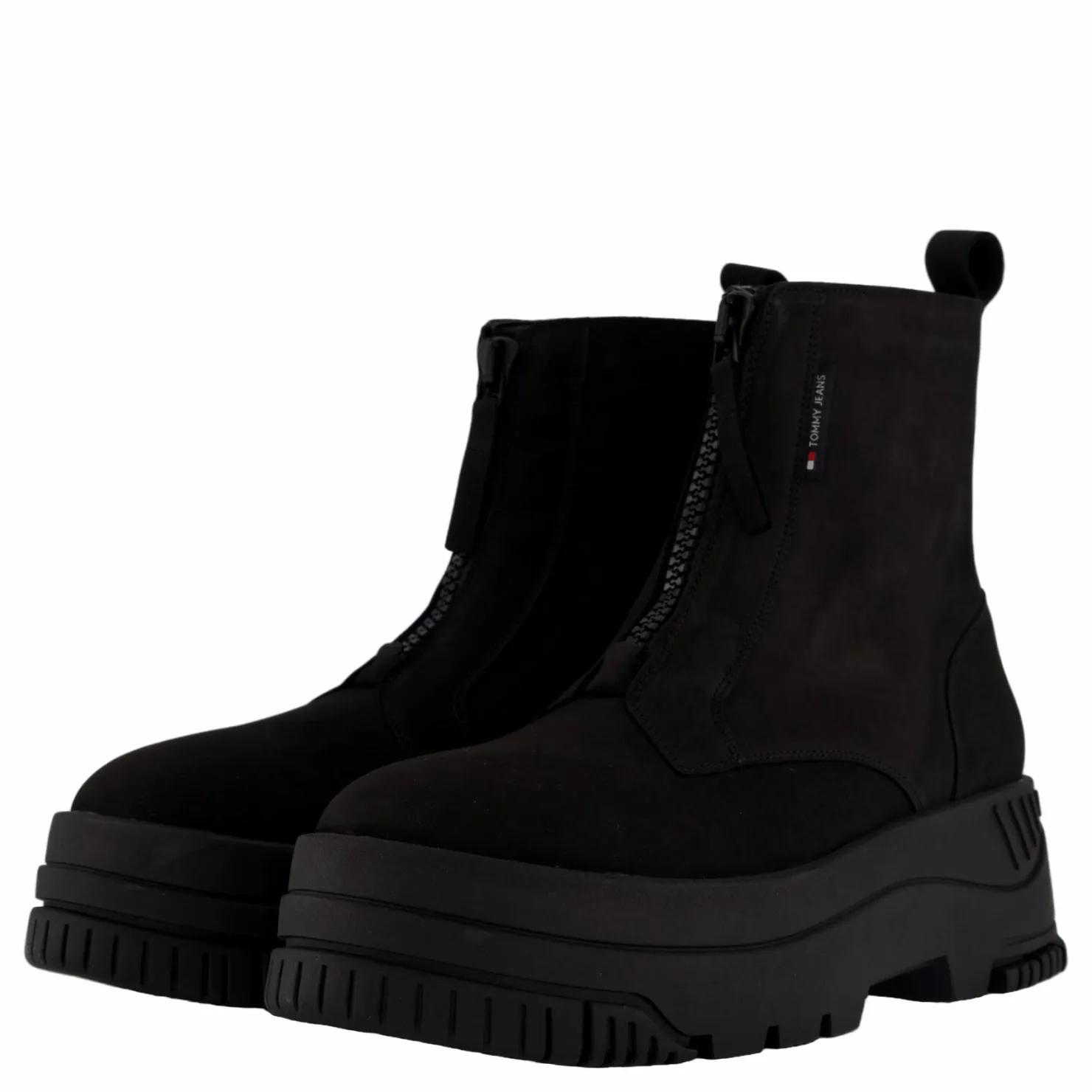 Tommy Hilfiger Tjw Zip Up Flatform Nubuck Bo Black Svart