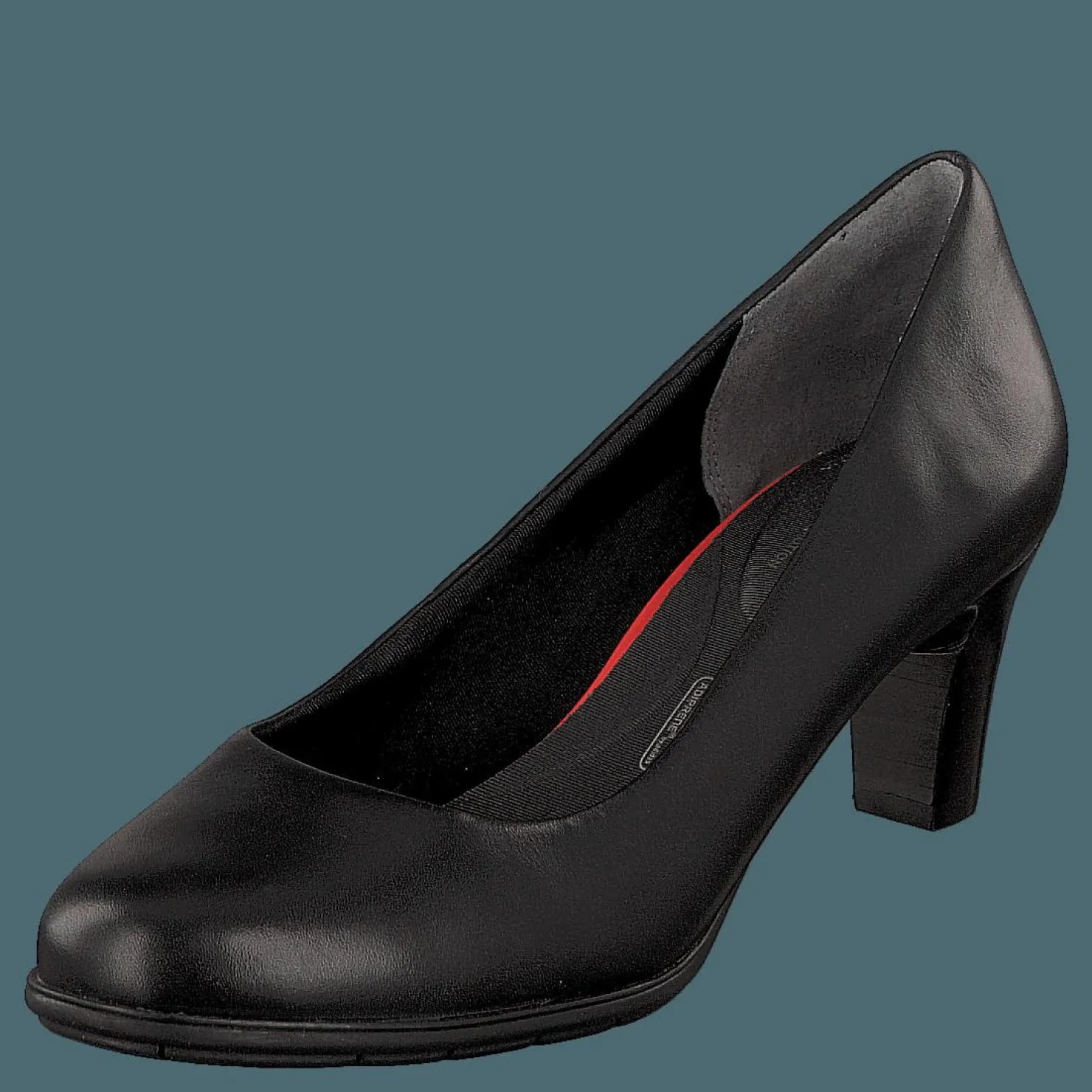 Rockport Total Motion 60Mm Heel Black Burn Calf Svart Clearance