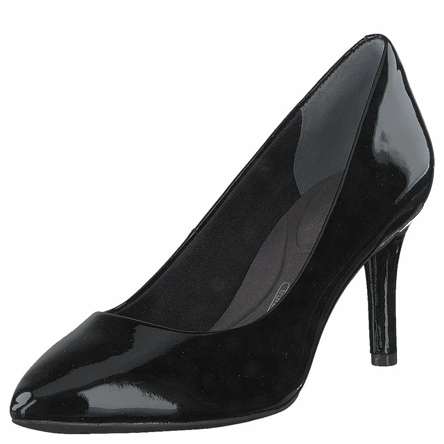 Rockport Total Motion 75Mm Pointy Pump Black Patent Svart Hot