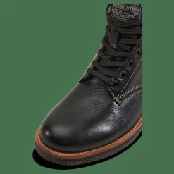 Polo Ralph Lauren Tumbled Leather Boot Black Svart Outlet