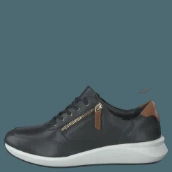 Clarks Un Rio Zip Black Leather Svart Best