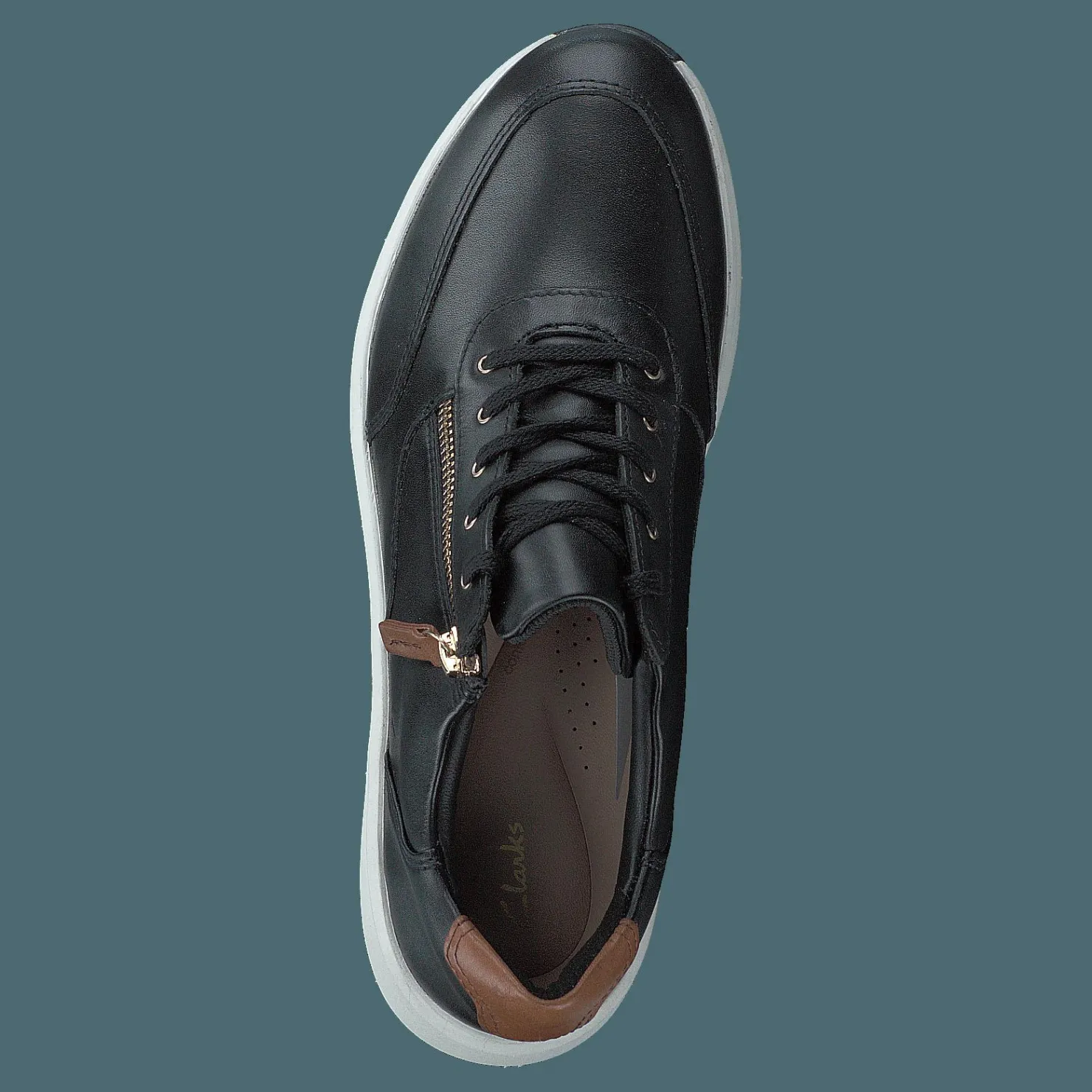 Clarks Un Rio Zip Black Leather Svart Best