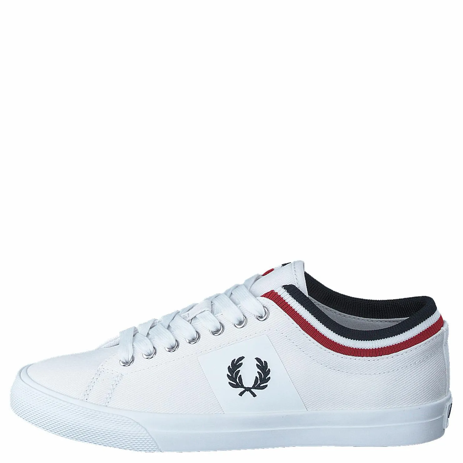 Fred Perry Underspin Tipped Cuff Twill White/navy Vit Outlet