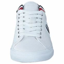 Fred Perry Underspin Tipped Cuff Twill White/navy Vit Outlet
