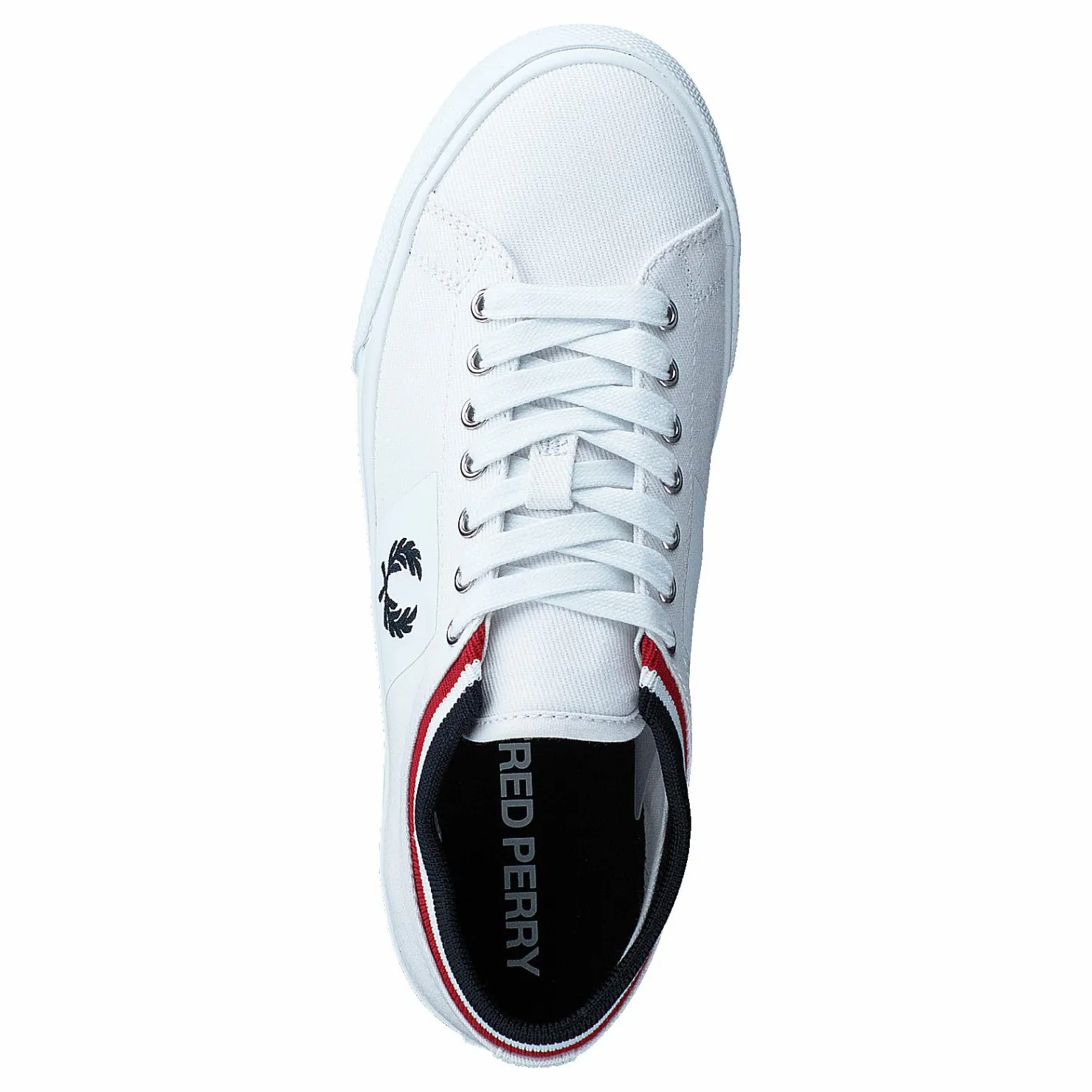 Fred Perry Underspin Tipped Cuff Twill White/navy Vit Outlet