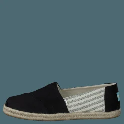 Toms University Stripe Organic Cott Black Brun Clearance
