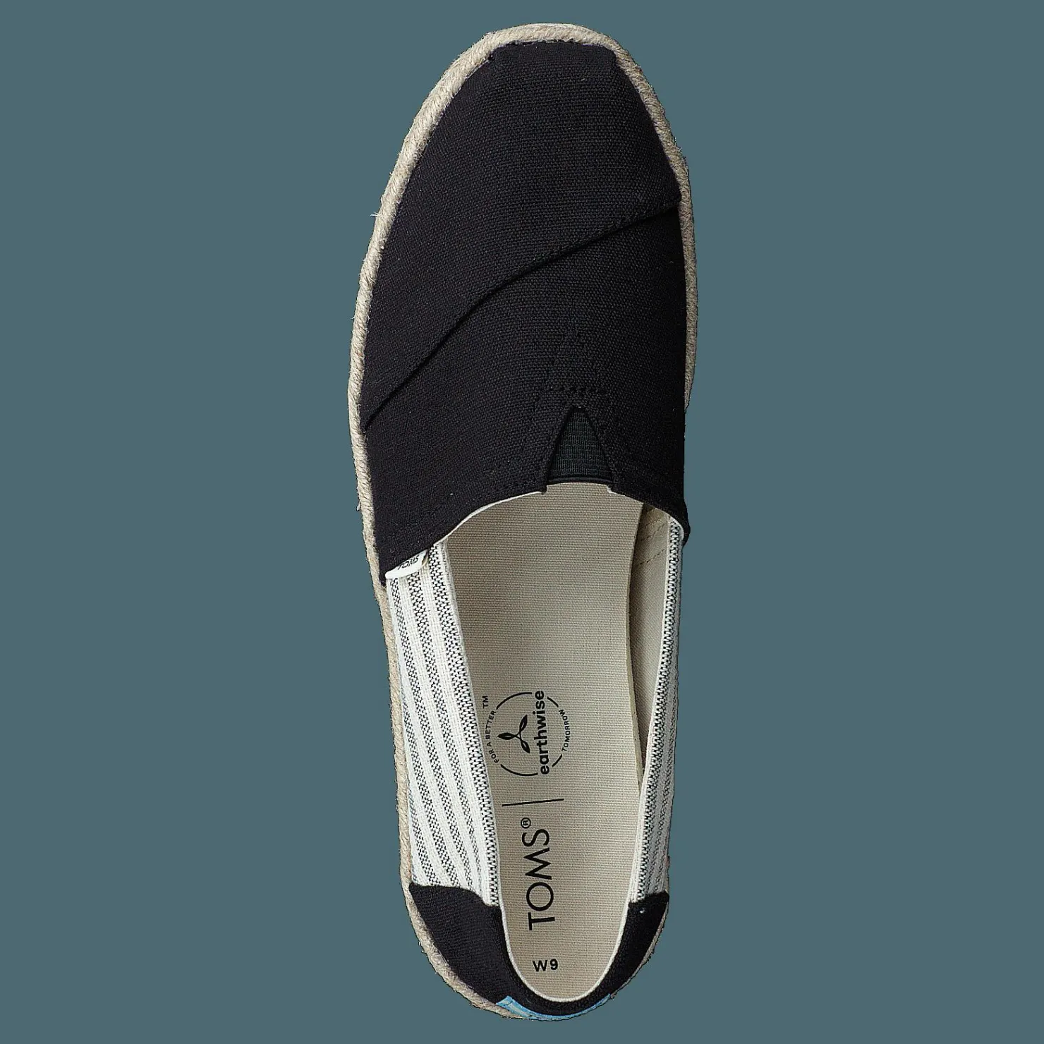 Toms University Stripe Organic Cott Black Brun Clearance