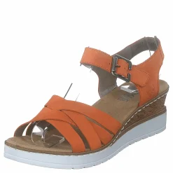 Rieker V3863-38 Mandarine Orange och Brun Discount