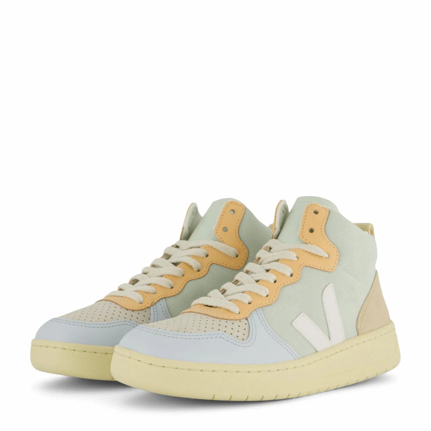 Veja V-15 Suede Jade White Multico Flerfärgad