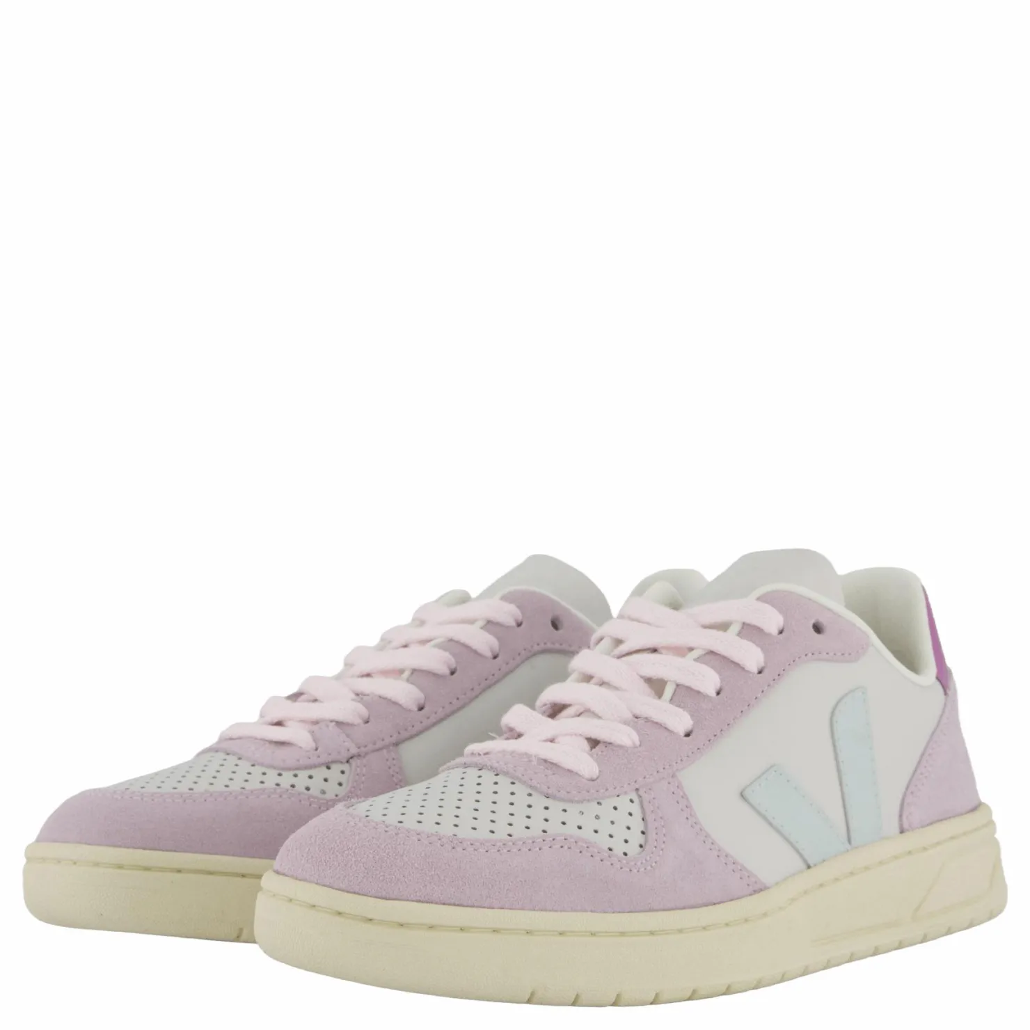 Veja V-10 V-10 Leath Gravel_menthol_parm Lila Hot