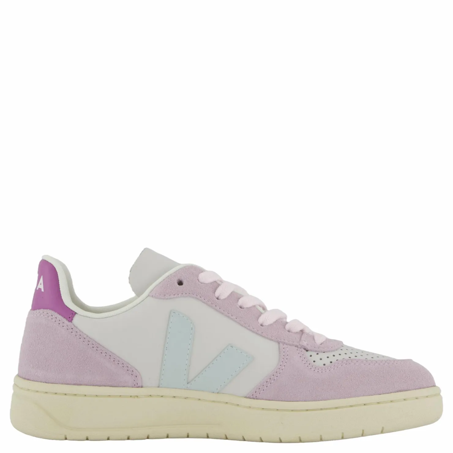 Veja V-10 V-10 Leath Gravel_menthol_parm Lila Hot