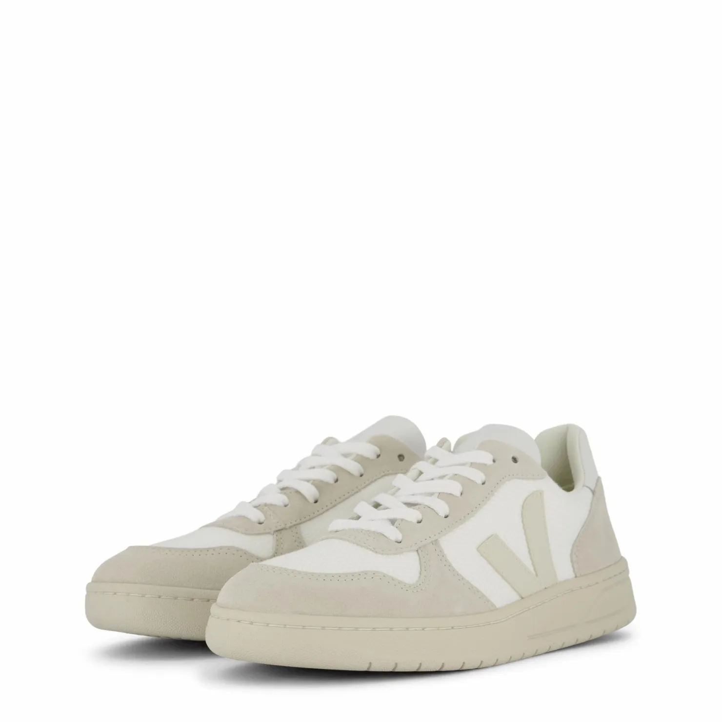 Veja V-10 White Natural Pierre Vit och Beige Hot
