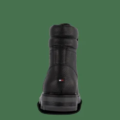 Tommy Hilfiger Varm Padded Hilfiger Lth Boot Black Svart Best