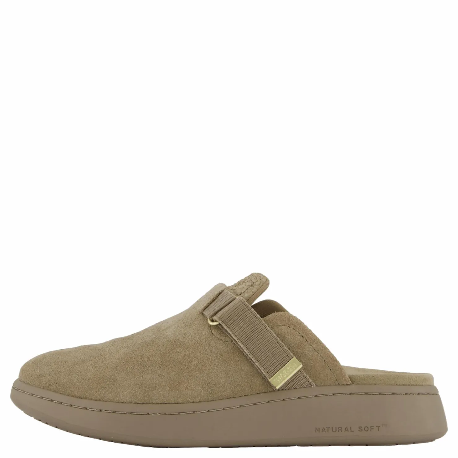 Woden Vega Clog Suede Silver Mink Beige Hot