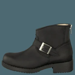 Johnny Bulls Very Low Boot Zip Back Black/Silver Svart Outlet