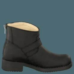 Johnny Bulls Very Low Boot Zip Back Black/Silver Svart Outlet