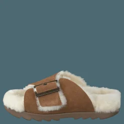 UGG W Outslide Buckle Chestnut Suede Beige och Brun
