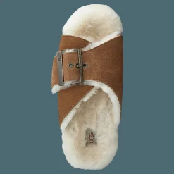 UGG W Outslide Buckle Chestnut Suede Beige och Brun
