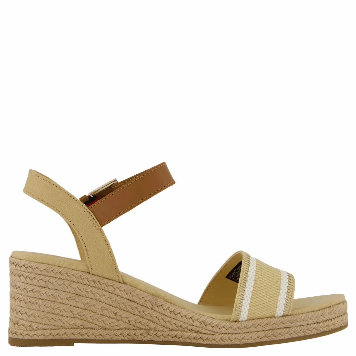 Tommy Hilfiger Webbing Wedge Sandal Beige New