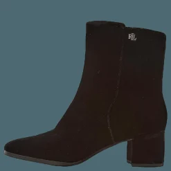 Lauren Ralph Lauren Wendey II Velvet Bootie Black Svart New