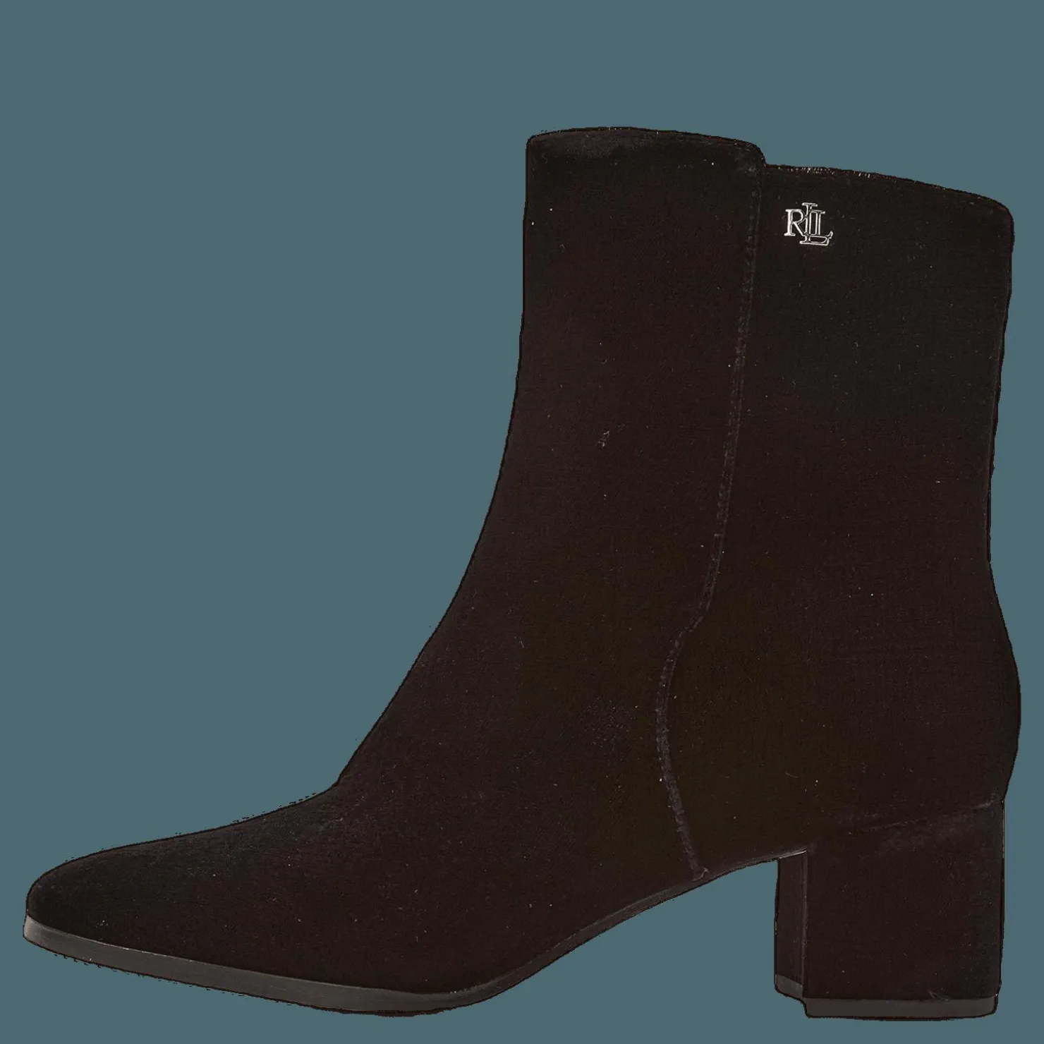 Lauren Ralph Lauren Wendey II Velvet Bootie Black Svart New