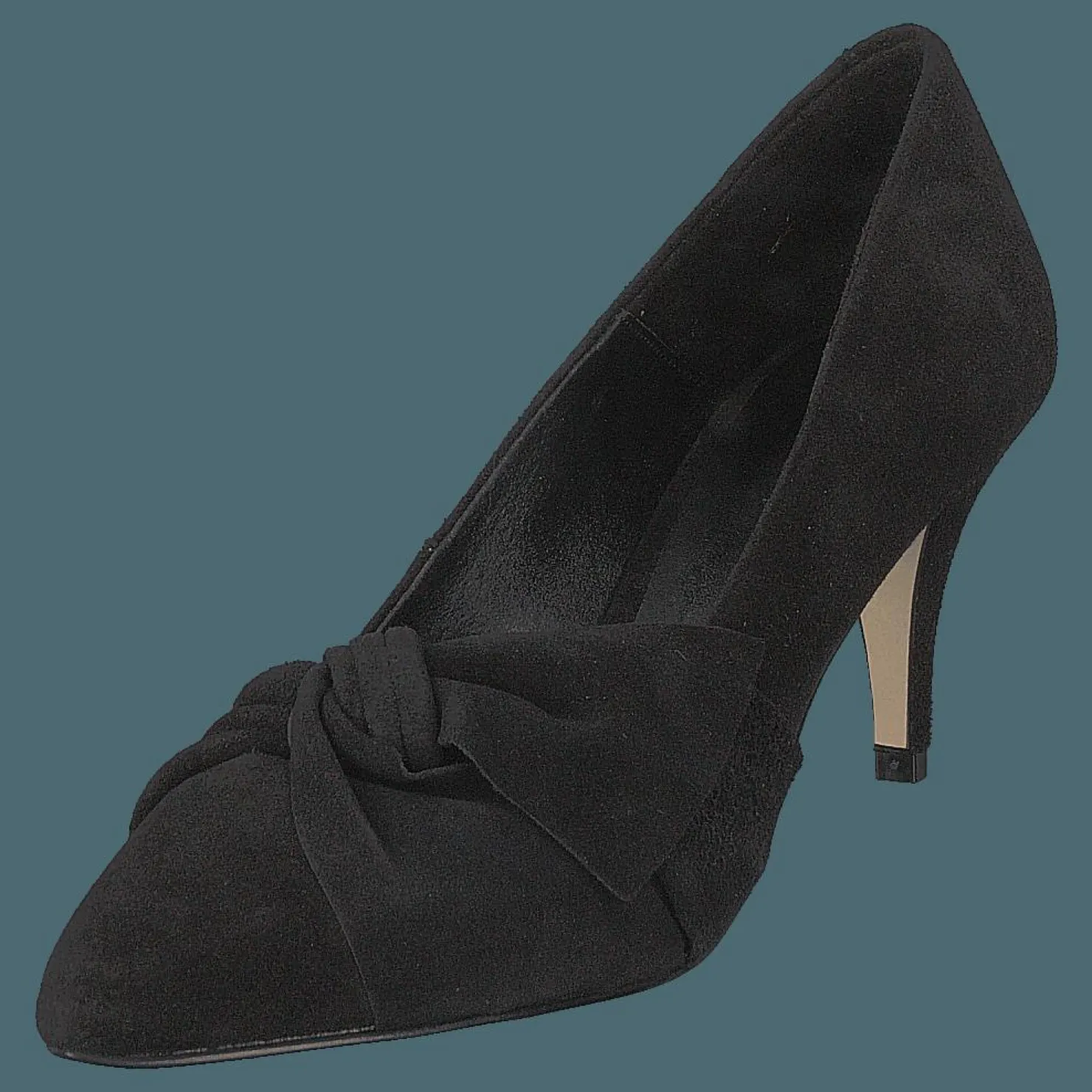 Bianco Zita Suede Bow Pump 101 - Black 1 Svart New