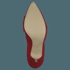 Bianco Zita Suede Bow Pump 441 - Red 1 Röd New